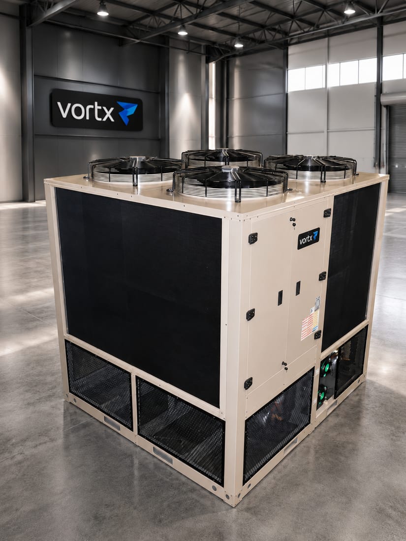 Vortx standard air-cooled chiller — panel view